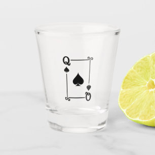 Playing Cards - Matching Spades Card Suits - Queen Shot Glass