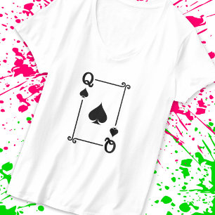 Playing Cards - Matching Spades Card Suits - Queen T-Shirt