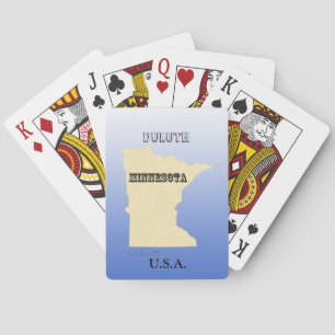 Playing Cards - Minnesota State Map with City