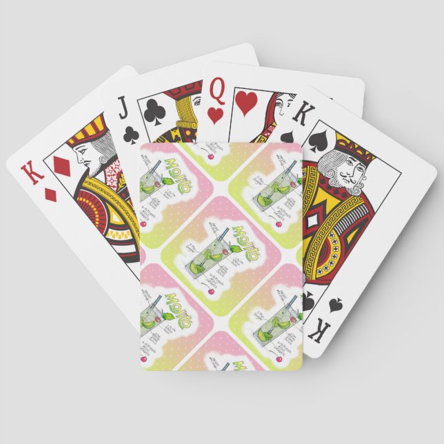 PLAYING CARDS - MOJITO RECIPE COCKTAIL ART (Back)