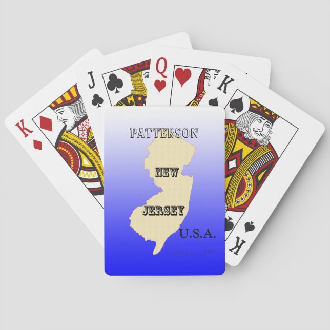 Playing Cards - New Jersey Map with City (Back)
