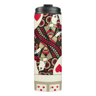 Playing cards of Hearts suit in vintage style. Ori Thermal Tumbler
