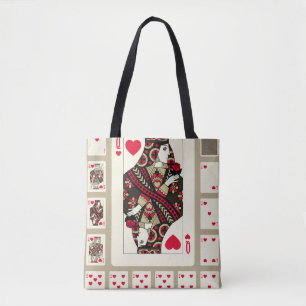 Playing cards of Hearts suit in vintage style. Ori Tote Bag
