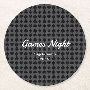 Playing Cards Pattern Coaster – Casino Night, Game