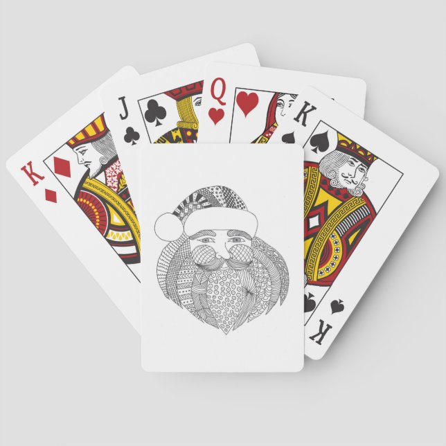 Playing Cards - Poker - Christmas - Doodle Santa (Back)