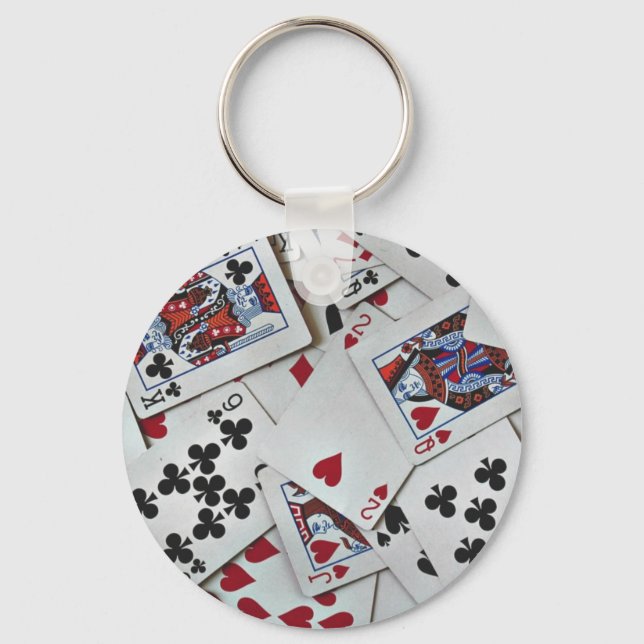 Playing Cards Poker Games Queen King Key Ring (Front)