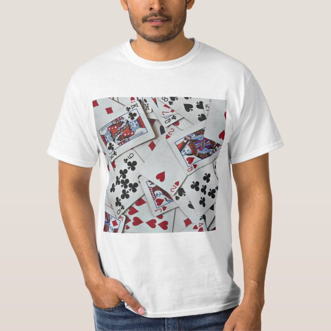 Playing Cards Poker Games Queen King T-Shirt (Front)