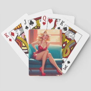 Playing Cards, Poker, Pin-Up Girl, Blonde Playing Cards