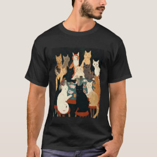 Playing Cards Pop Art Gambling Cats Playing Poker T-Shirt