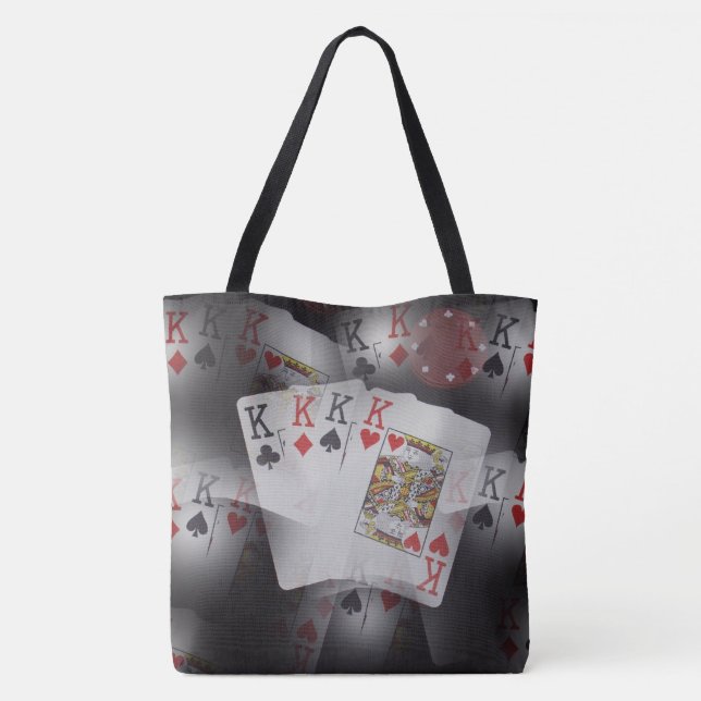 Playing Cards Quad Kings In A Pattern, Tote Bag (Back)