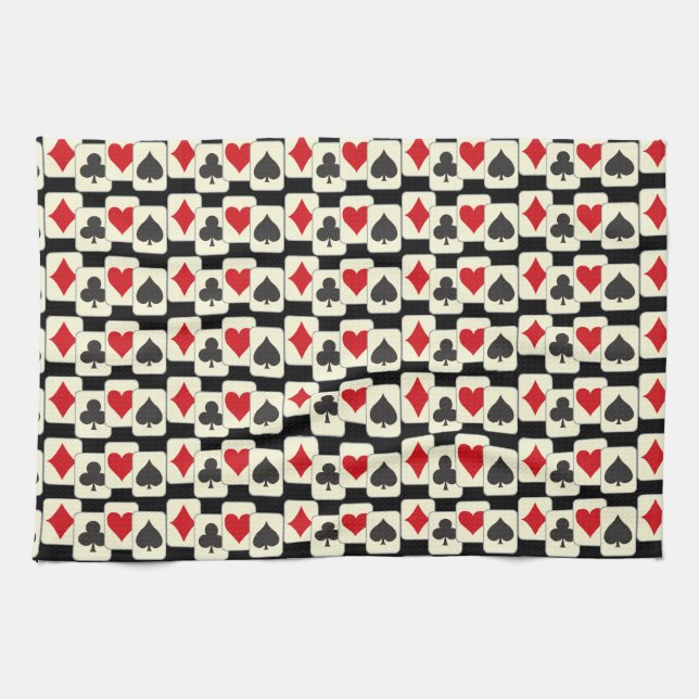 Playing Cards Quartet Tea Towel (Horizontal)