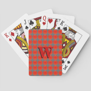 Playing Cards - Red Dots with Initial