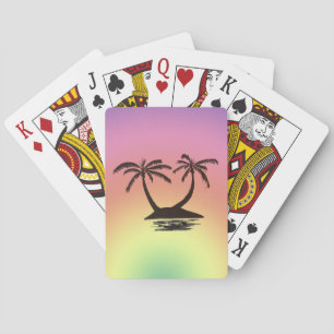 Playing Cards - Silhouettes of Tropical Island