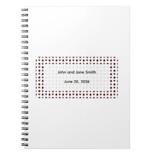 Playing Cards Symbols Minimalist Guest Book (Front)