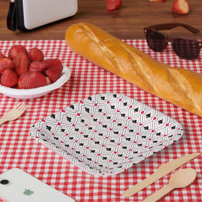 Playing Cards Symbols Paper Plate (Picnic)