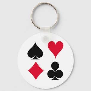 Playing cards symbols pattern key ring