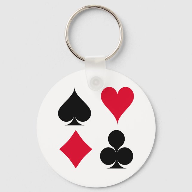 Playing cards symbols pattern key ring (Front)