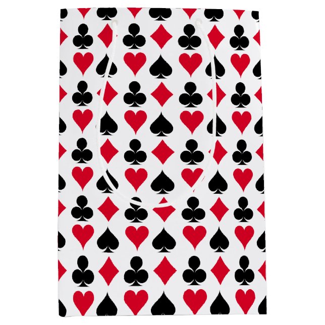 Playing cards symbols pattern medium gift bag (Front)