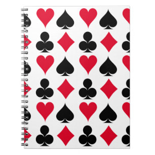 Playing cards symbols pattern notebook