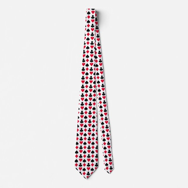 Playing cards symbols pattern tie (Front)