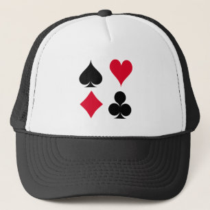 Playing cards symbols pattern trucker hat