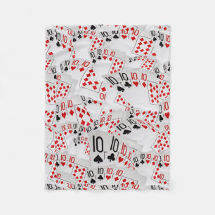 Playing Cards Tens In A Layered Pattern, Fleece Blanket