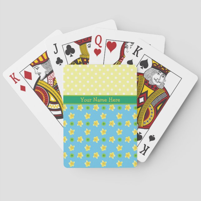 Playing Cards to Personalise: Primroses, Polkas (Back)