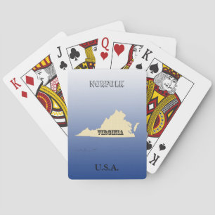Playing Cards - Virginia State Map with City