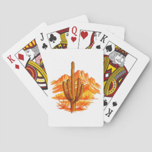 Playing cards watercolour cactus