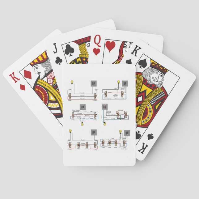 PLAYING CARDS With 3-Way Switch Diagrams (Back)
