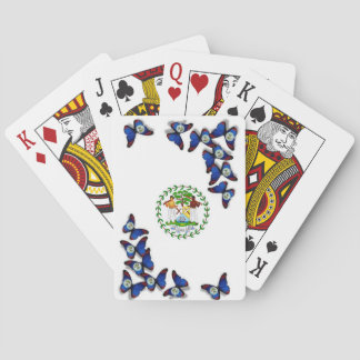 Playing cards  with Belise Flag on Butterfly.