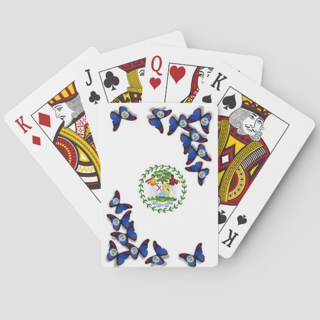 Playing cards  with Belise Flag on Butterfly. (Back)