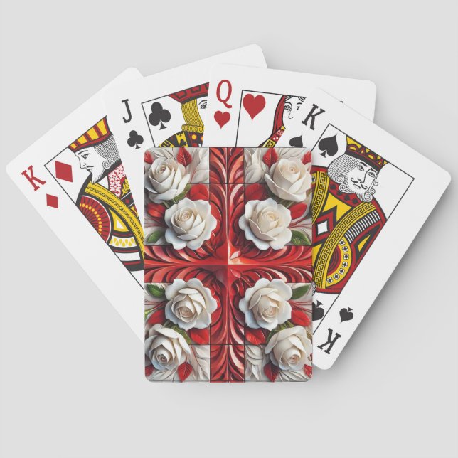 Playing Cards with English Roses Design (Back)