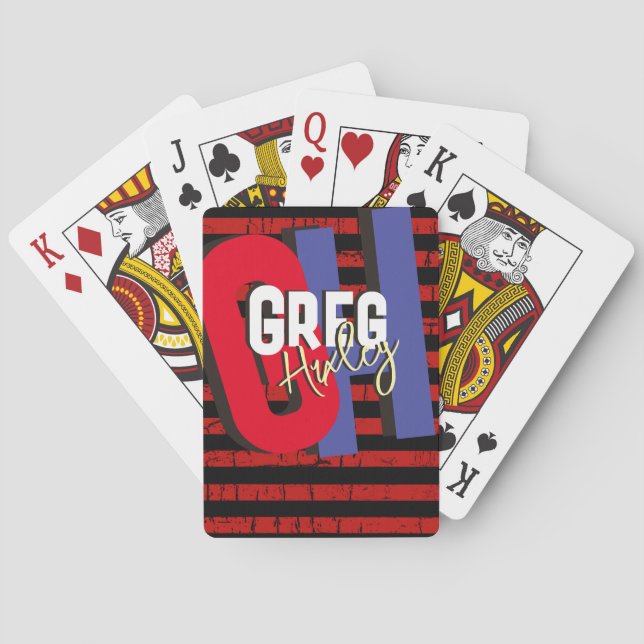 Playing Cards with His Name Designed in Style (Back)
