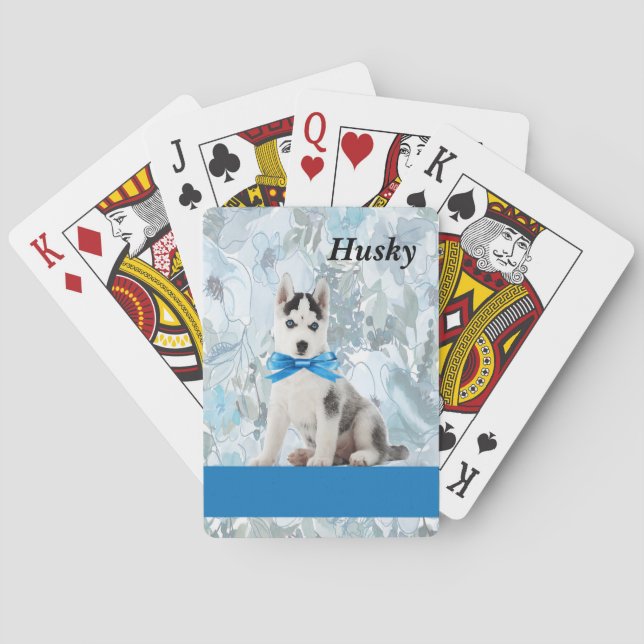 Playing Cards with Husky Illustration (Back)