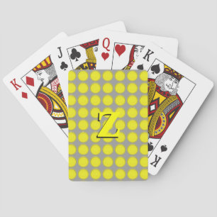 Playing Cards - Yellow Dots with Initial