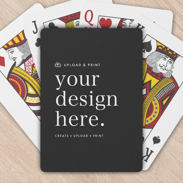 Playing Cards Your Design Upload (Possibilities are endless with this fully editable stylish black poker playing cards template.)