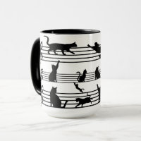 Playing Cats Piano Notes Party Coffee Mug