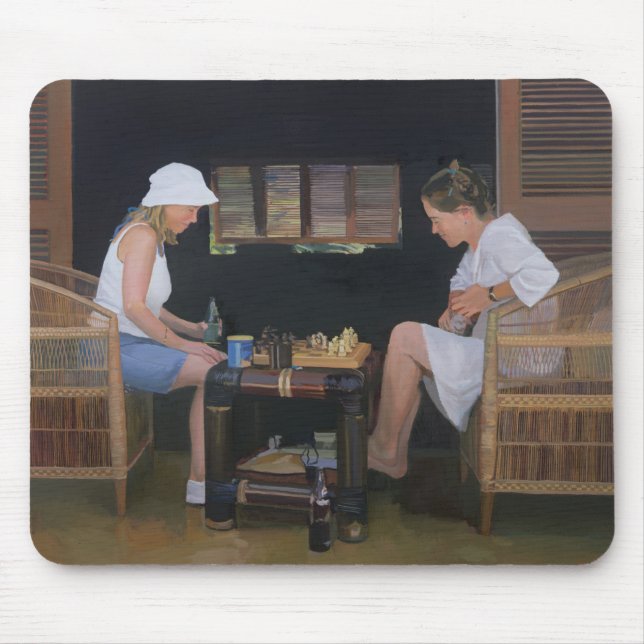 Playing Chess at Goldeneye Mouse Pad (Front)