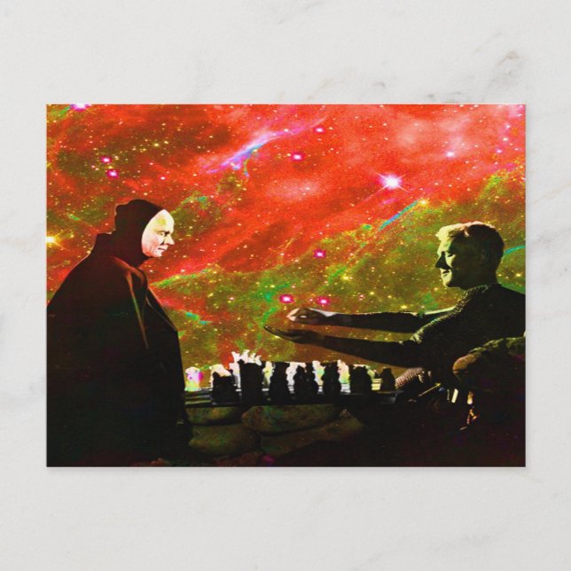 Playing Chess with Death Postcard (Front)