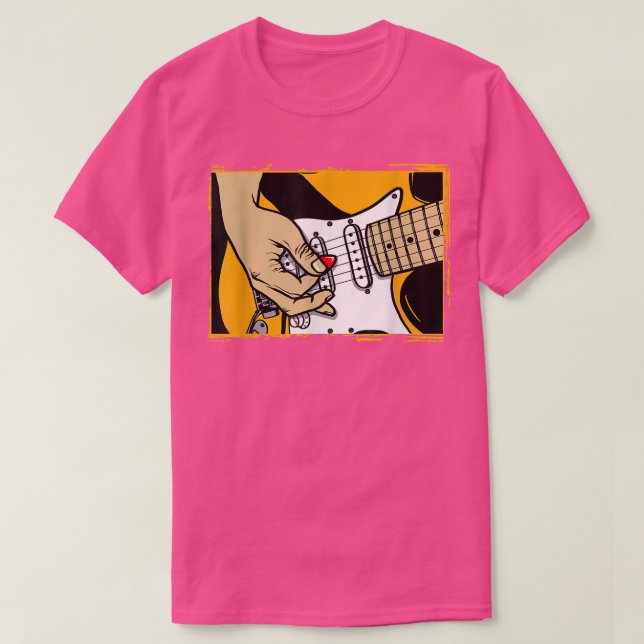 Playing Chords On Guitar Musical Design  T-Shirt (Design Front)