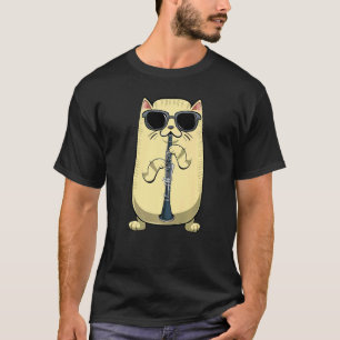 Playing Clarinet Cat Instrument Music Player Hobby T-Shirt