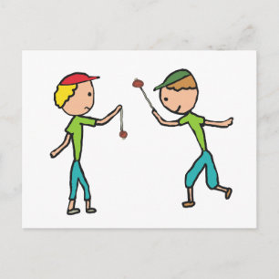Playing Conkers Postcard