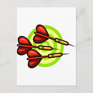 Playing Darts Postcard