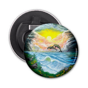 Playing Dolphins in the Sunshine Bottle Opener