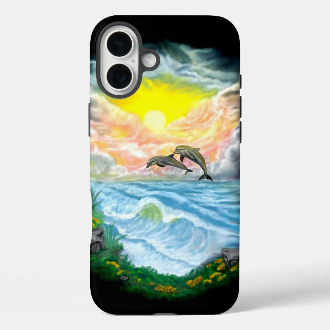Playing Dolphins in the Sunshine Case-Mate iPhone Case (Back)