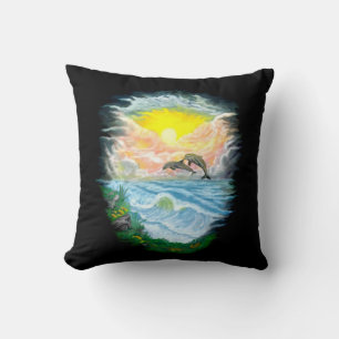 Playing Dolphins in the Sunshine Cushion