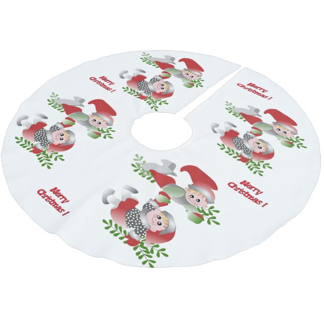 Playing Elves Tree Skirt (Angled)