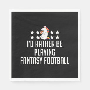 Playing fantasy football Unicorn Napkin