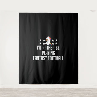 Playing fantasy football Unicorn Tapestry